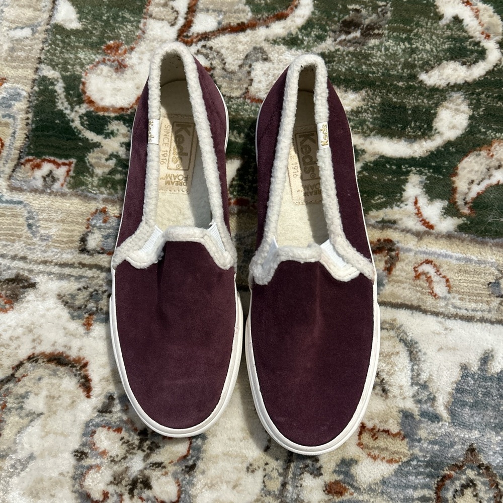 Keds Women's Burgundy Slip-On Sneakers